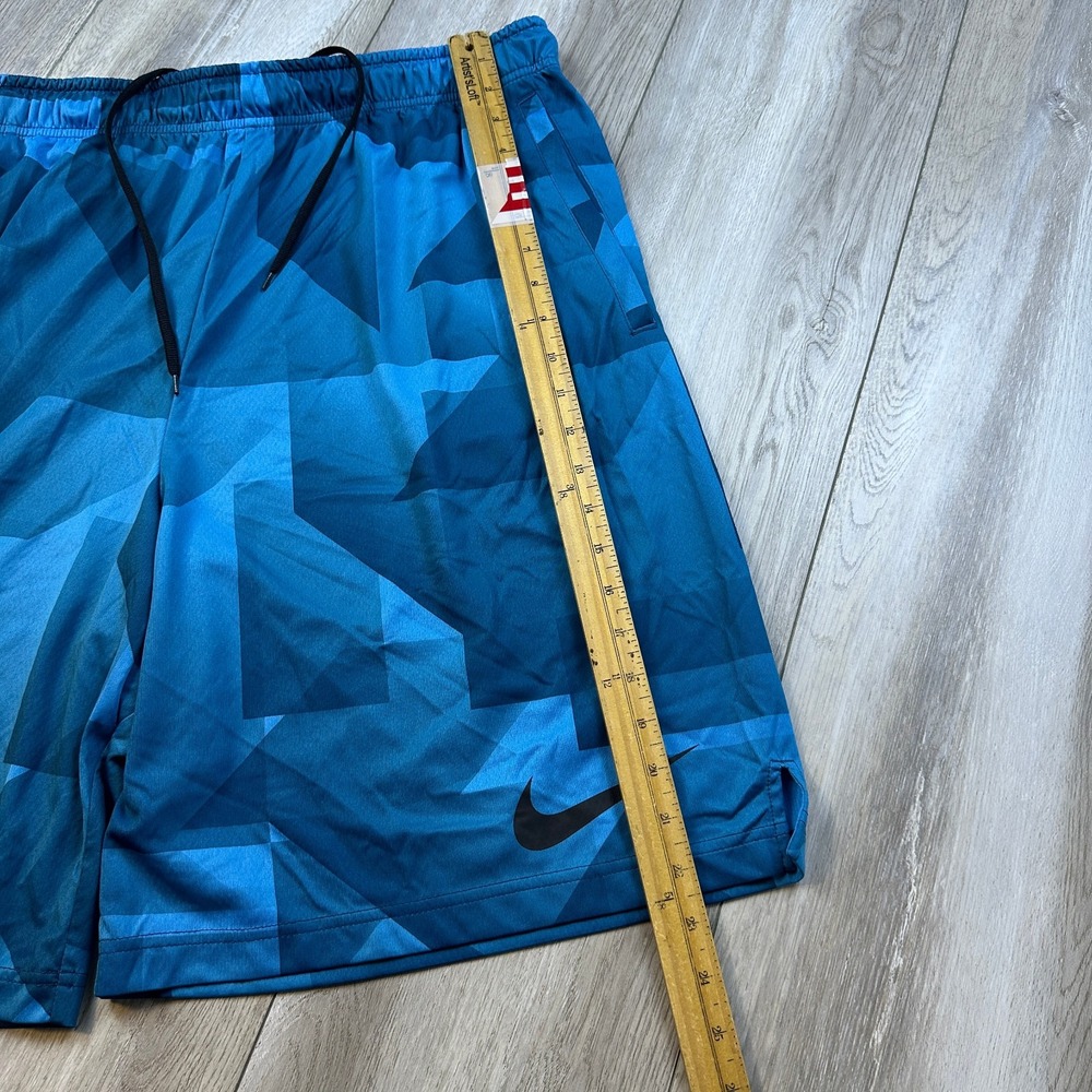 Nike Shorts Mens 2XLT Tall Blue Black Run Running Athletic Gym Geo Camo Men - Picture 4 of 9